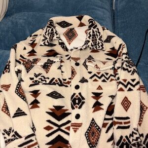 Aztec Patterned Fleece Jacket